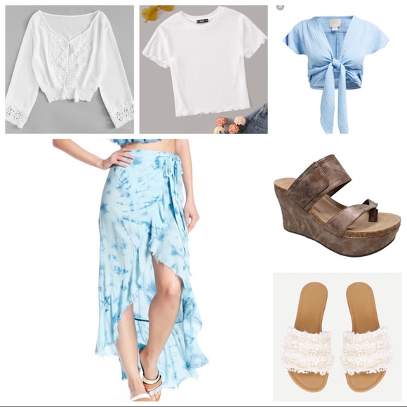 Beulah Anthropologie Boho Tie Dye Hi Lo Ruffle Detailing Wrap Skirt New - Picture 5 of 12